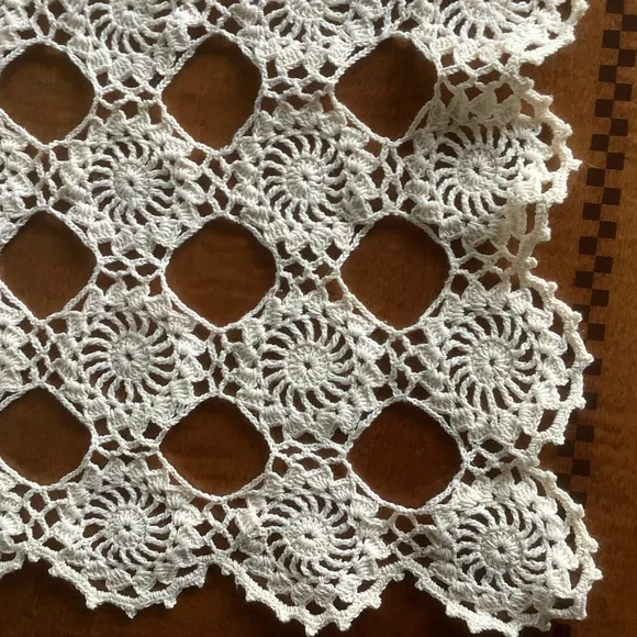 Handmade Crocheted 14” Square Doily - Picture 8 of 10